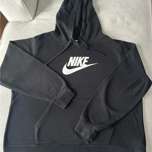 Nike Women's Club Fleece Black Hoodie - Picture 4 of 4